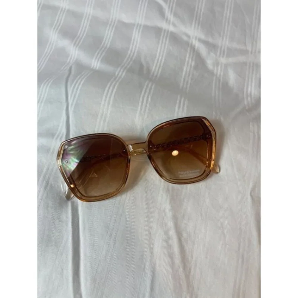 Cut You Off Round Frame Cut Out Design Sunglasses‎ Brown